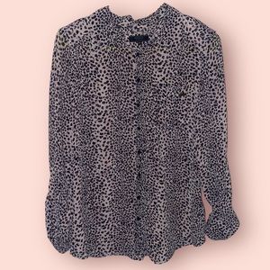 Guess women’s medium sheer cheetah print button down